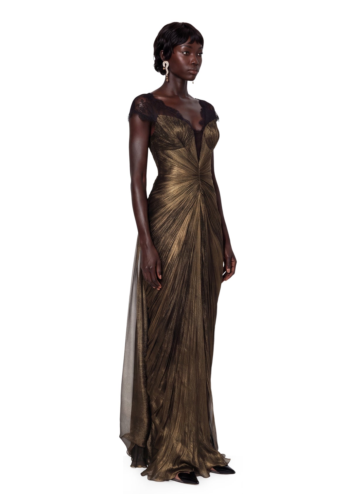 Yaqub Sleeveless Lace Maxi Dress