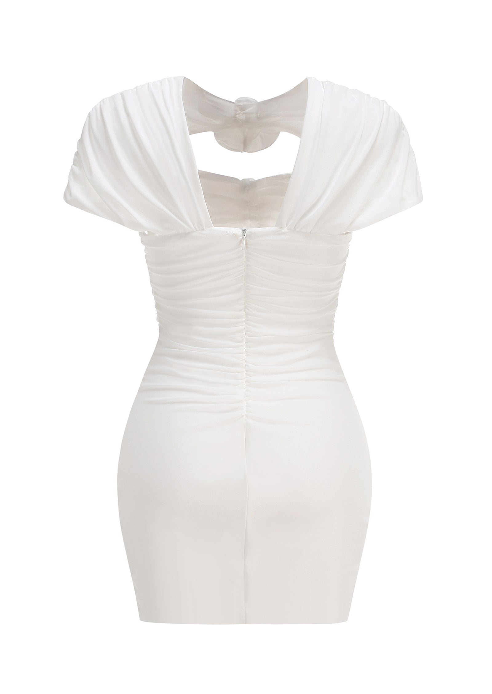 Midikleid in A-Linie mit Blumenmuster und Laternenärmeln