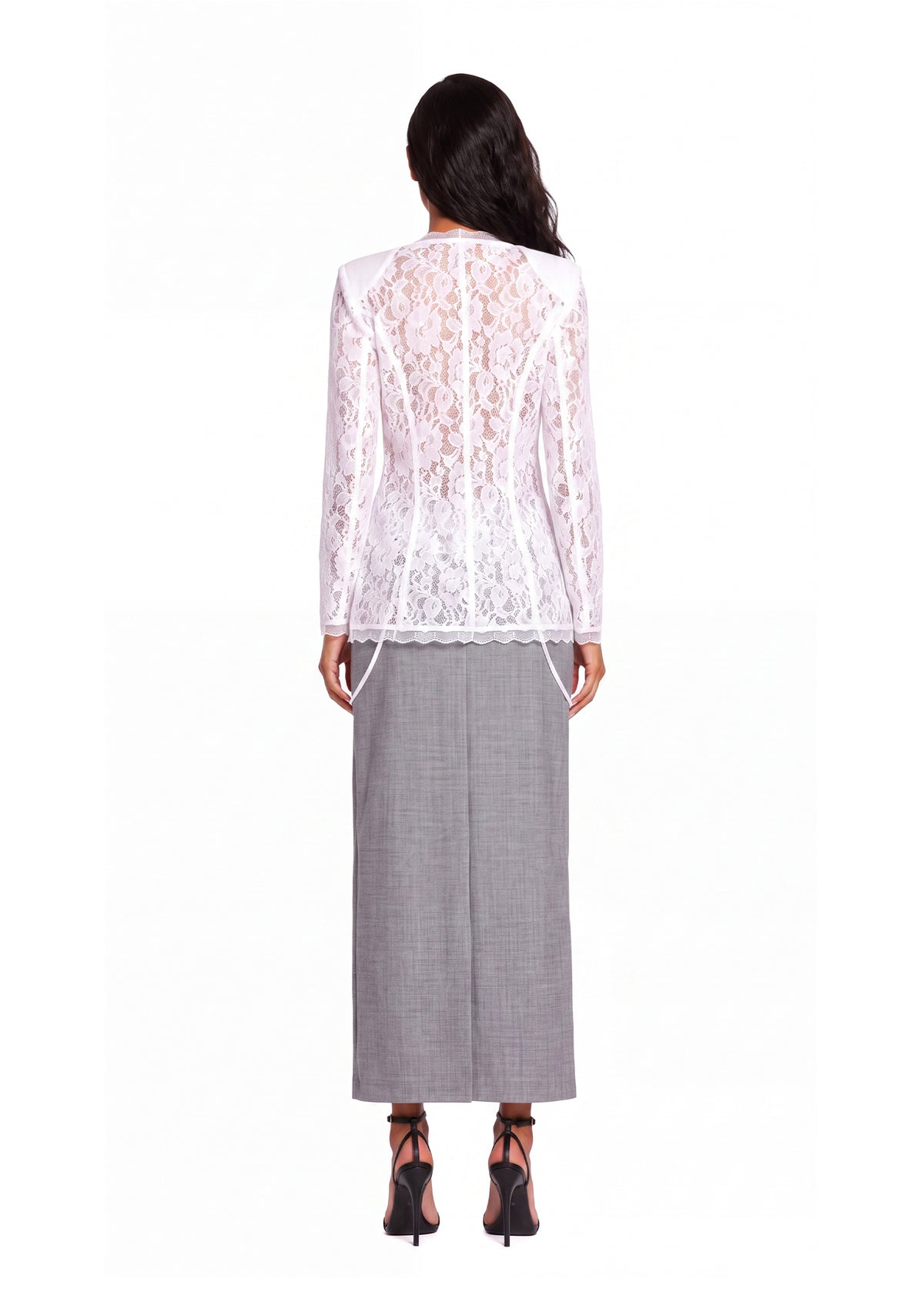 Rabbie Lace Trimmed Midi Skirt