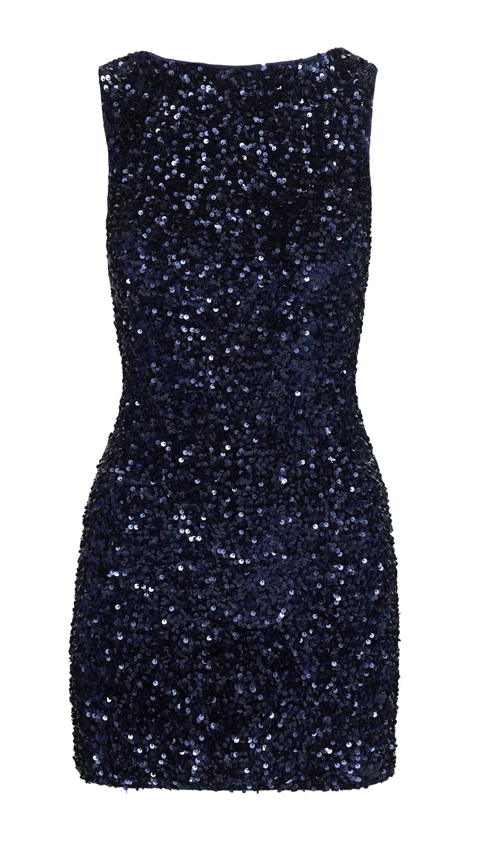 Cinematic Sequin Mini Dress In Navy