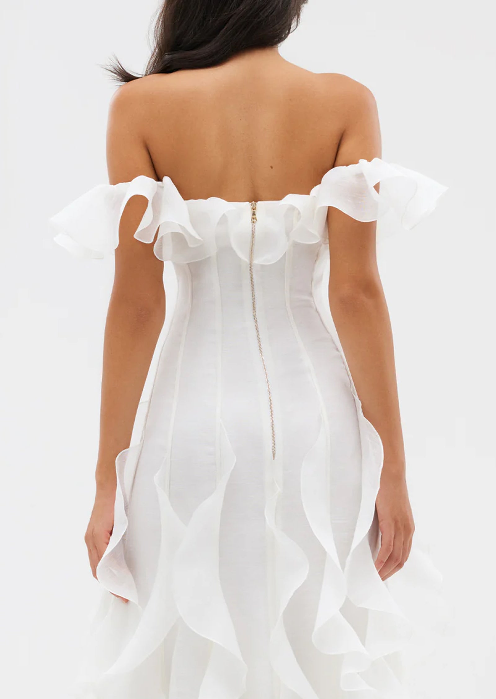 Midikleid in A-Linie mit Blumenmuster und Laternenärmeln
