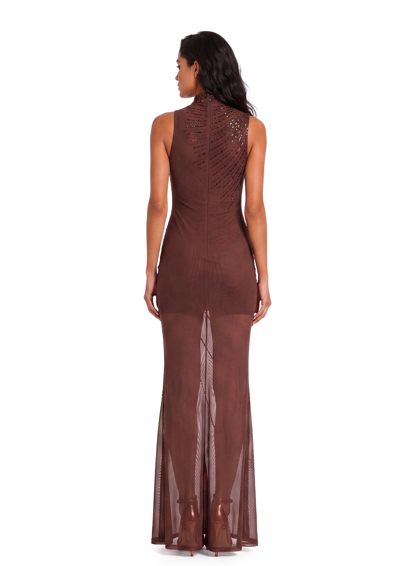 Wanahton Sleeveless Maxi Dress In Brown