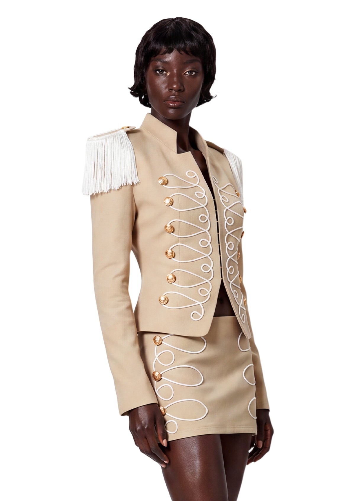 Midikleid in A-Linie mit Blumenmuster und Laternenärmeln