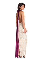 Zanna Open Back Slit Sequin Maxi Dress
