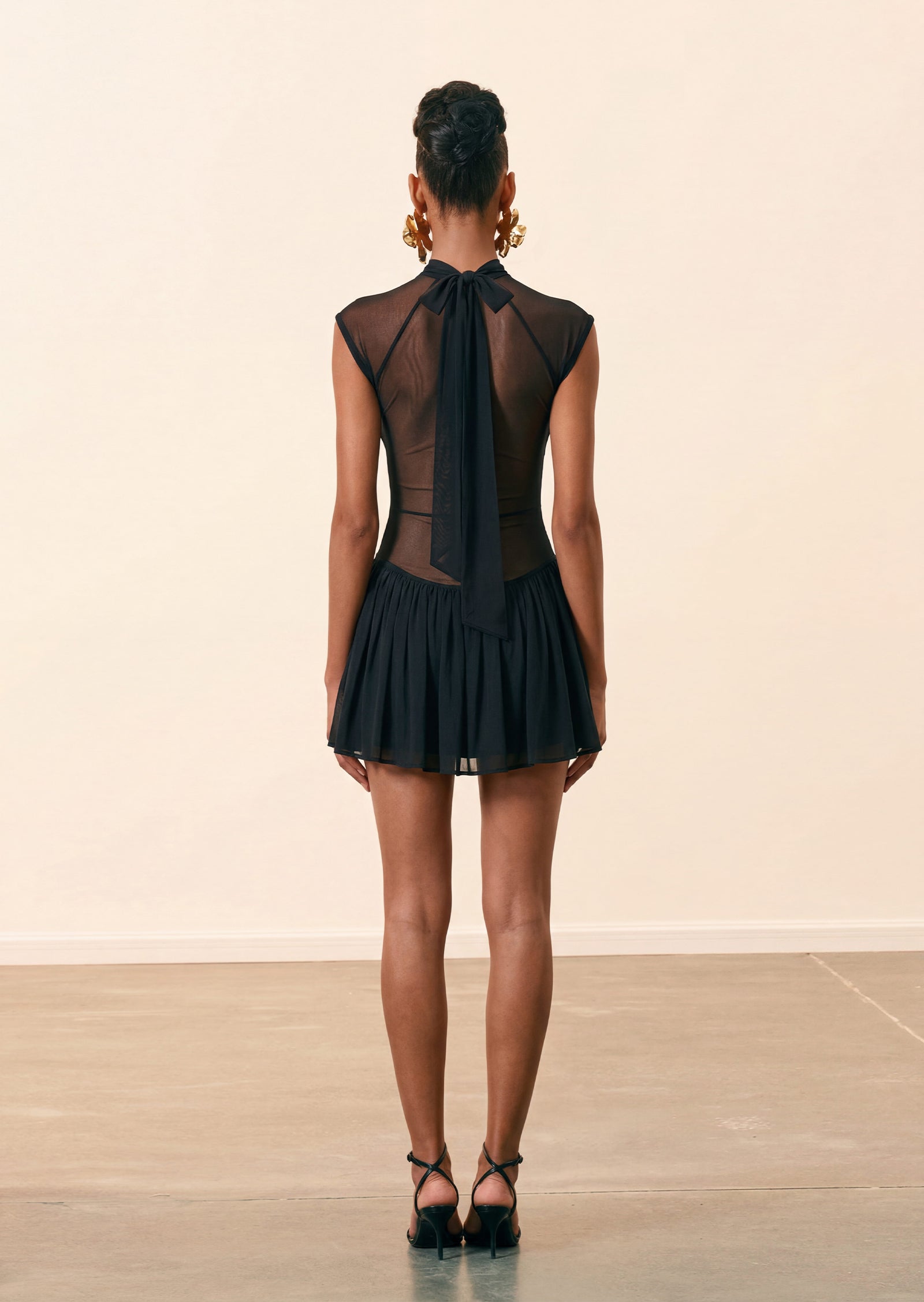 Rory Lace Up Dress In Black