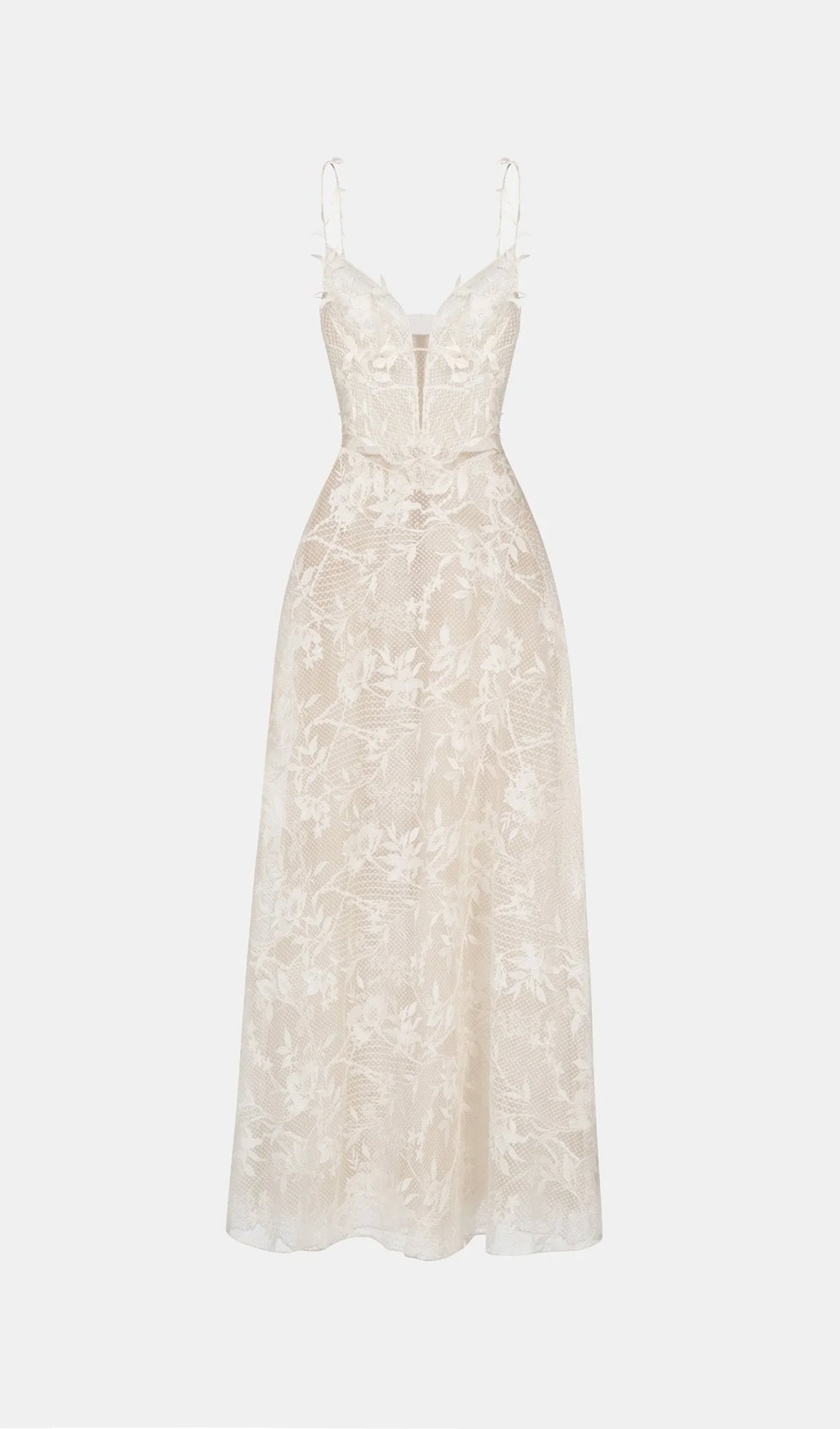 Midikleid in A-Linie mit Blumenmuster und Laternenärmeln