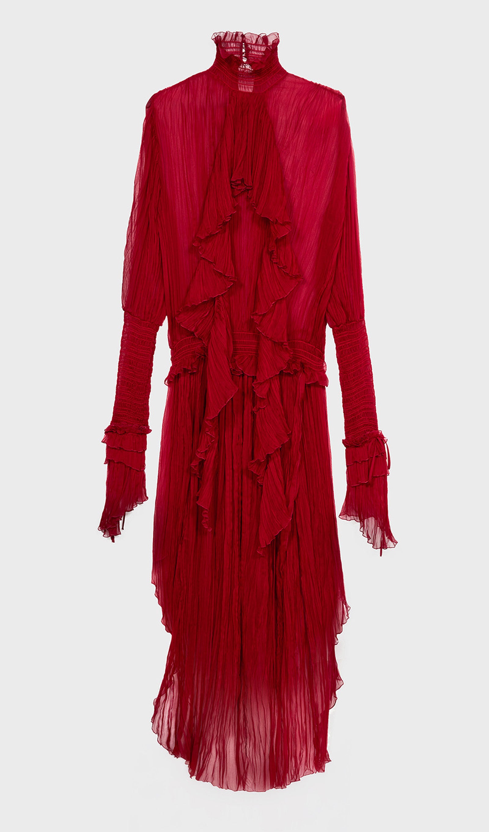 Midikleid in A-Linie mit Blumenmuster und Laternenärmeln