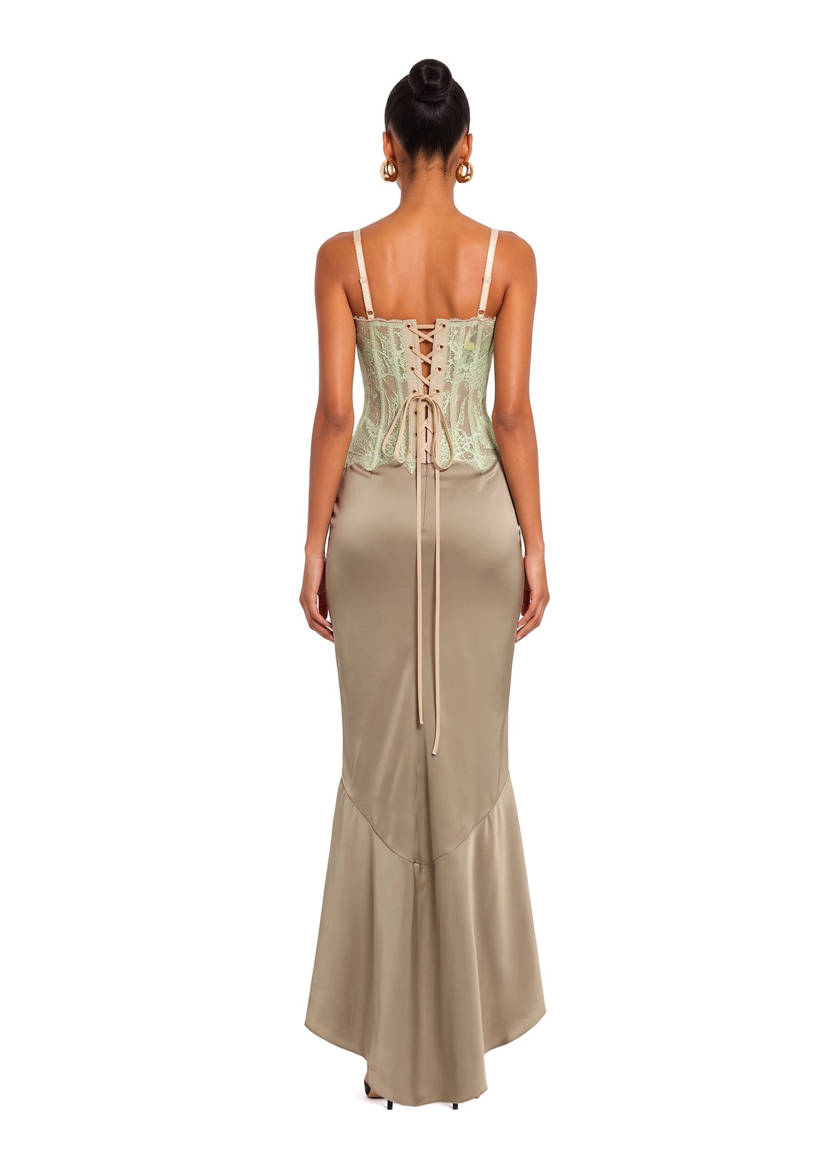 Kaif Lace Satin Maxi Dress