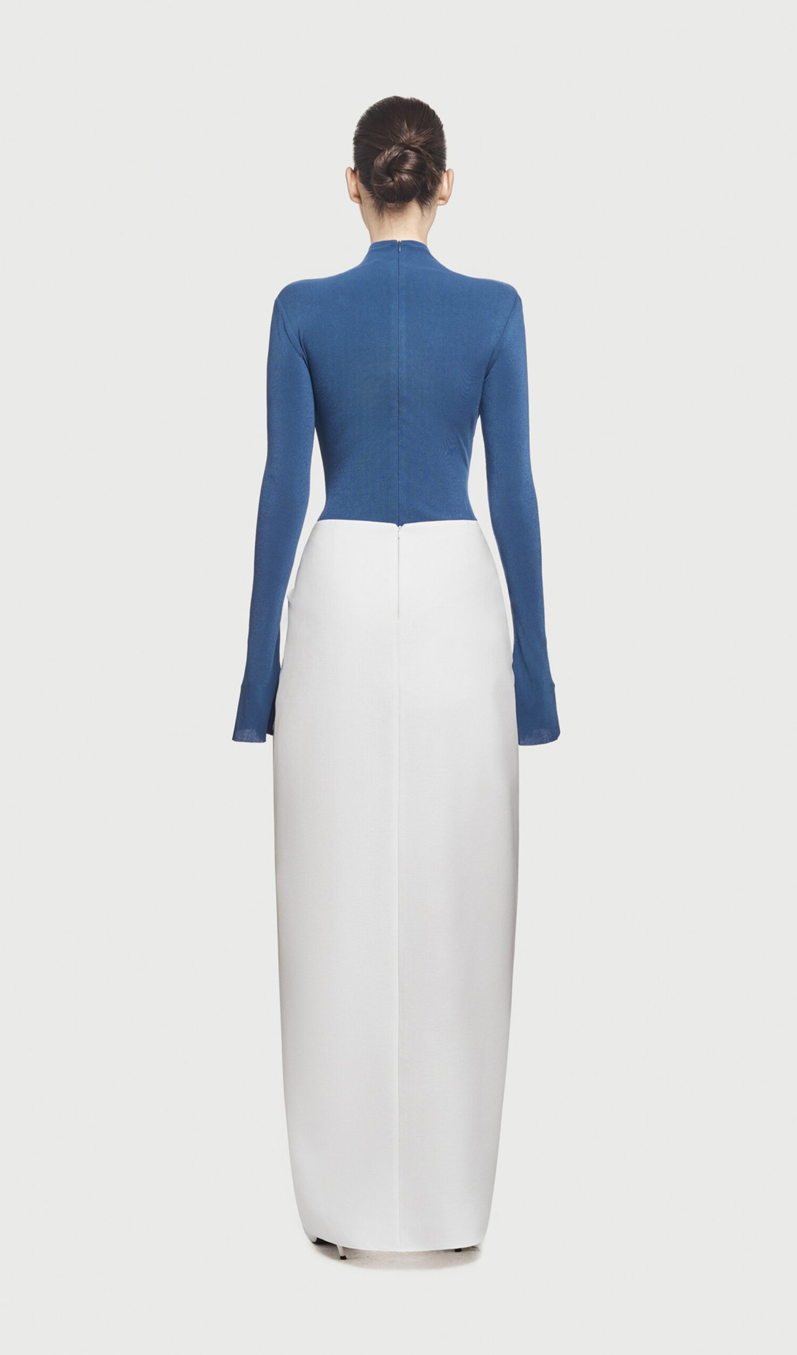 Midikleid in A-Linie mit Blumenmuster und Laternenärmeln