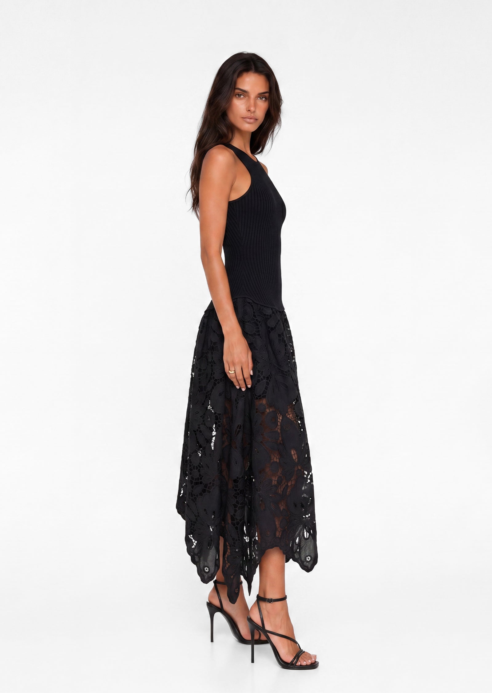 Abetzi Knit Midi Dress In Black