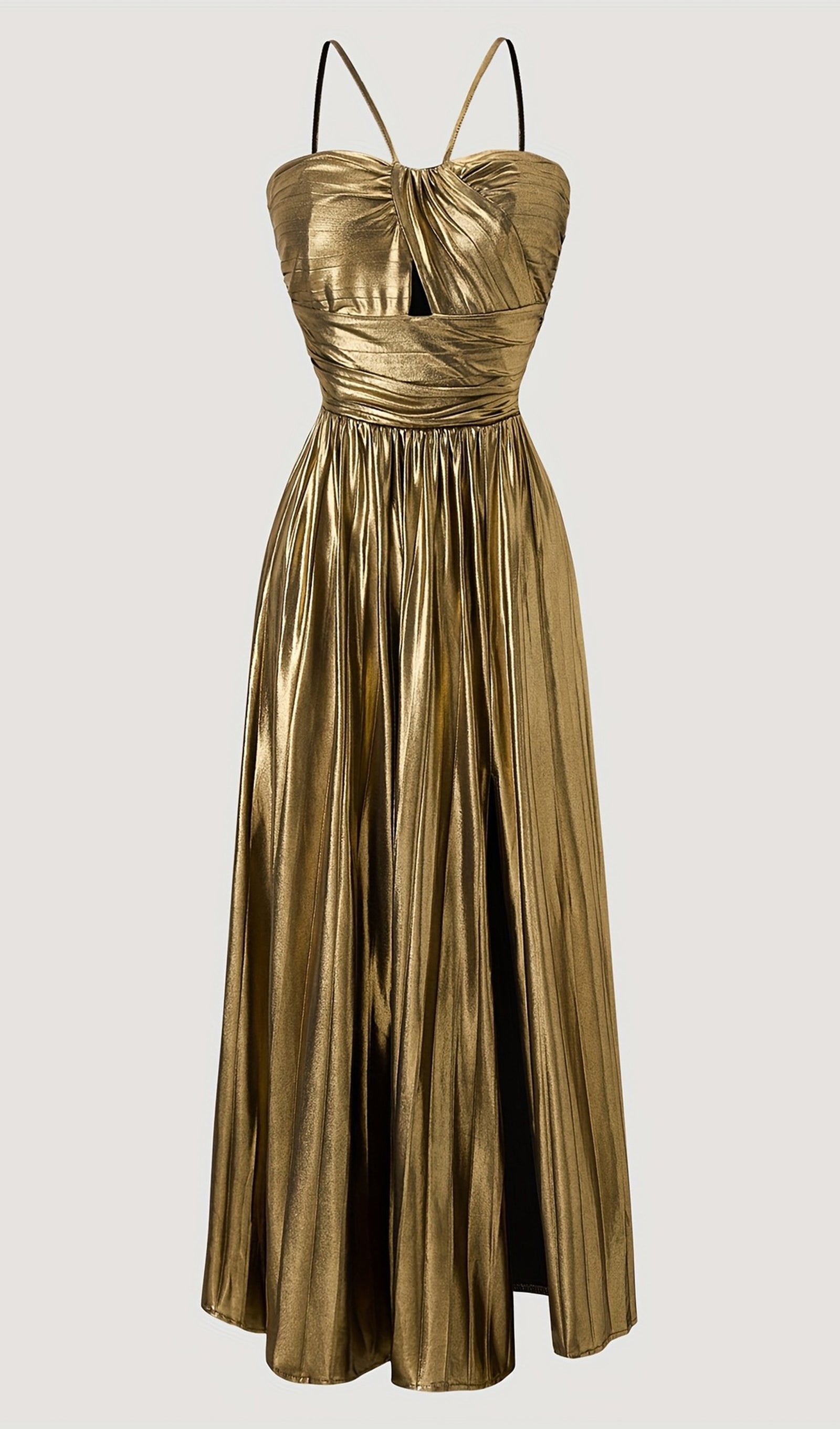 Noor Elegance Metallic Laceup Maxi Dress