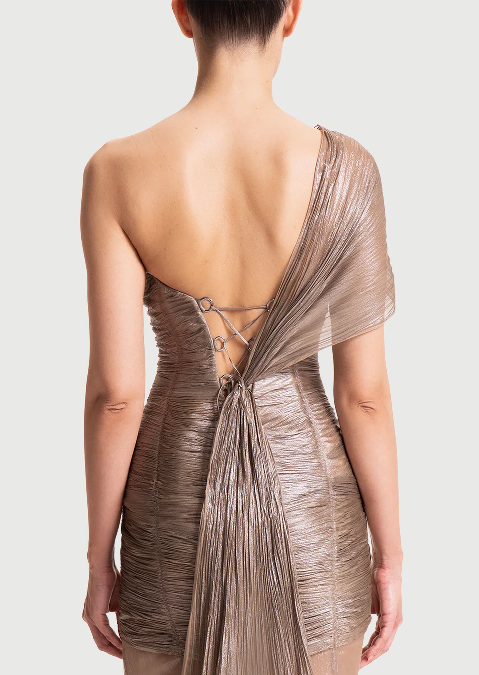 Asymmetrical One Shoulder Open Back Maxi Dress