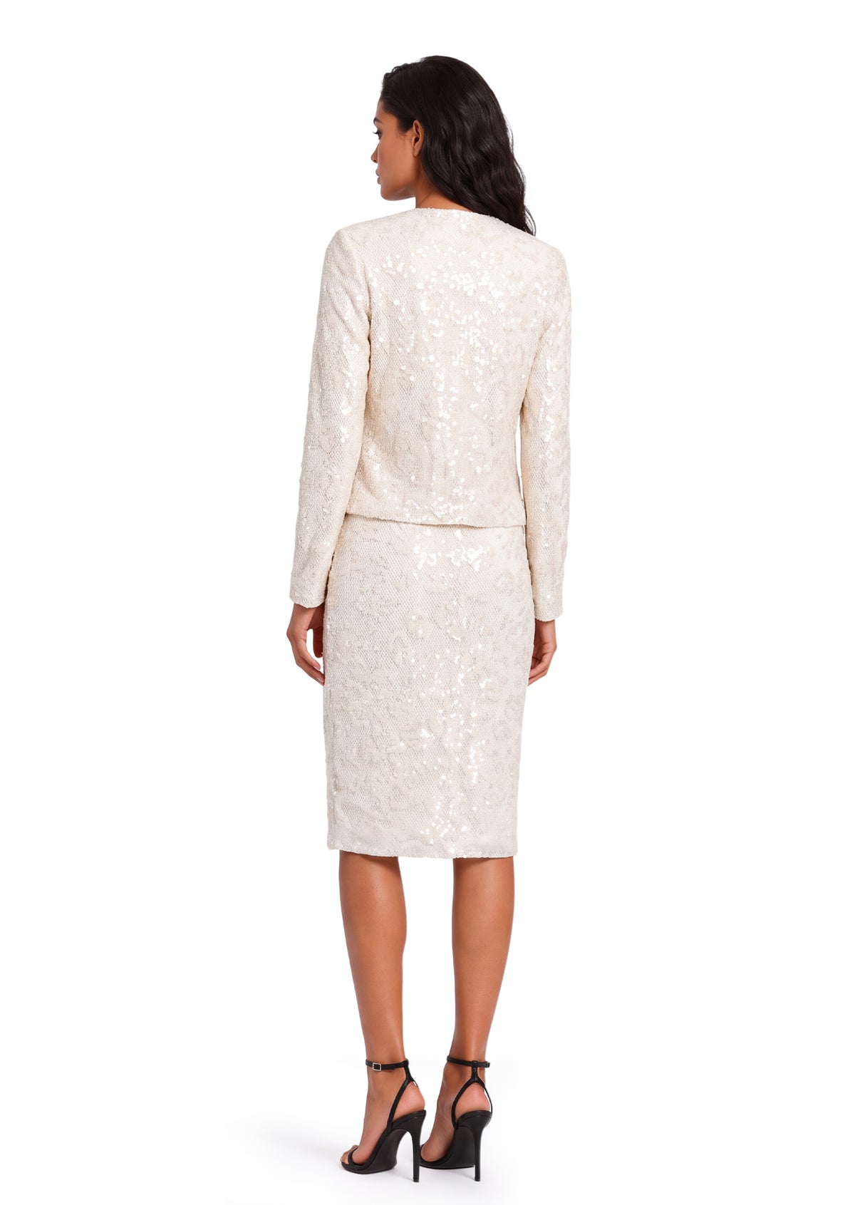 Xanadu Sequin Long Sleeve Top & Midi Skirt Set