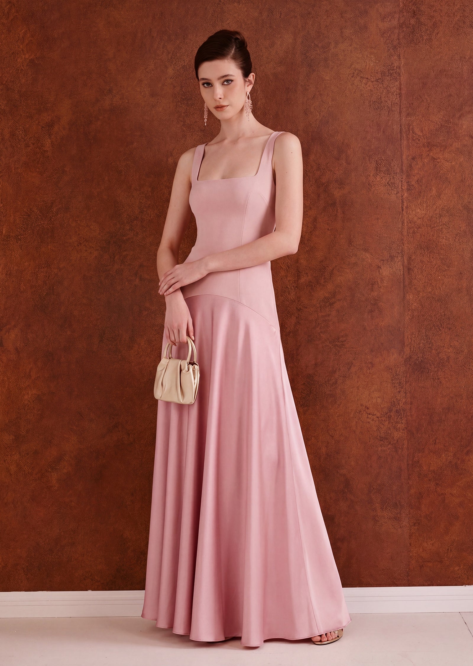 Midikleid in A-Linie mit Blumenmuster und Laternenärmeln