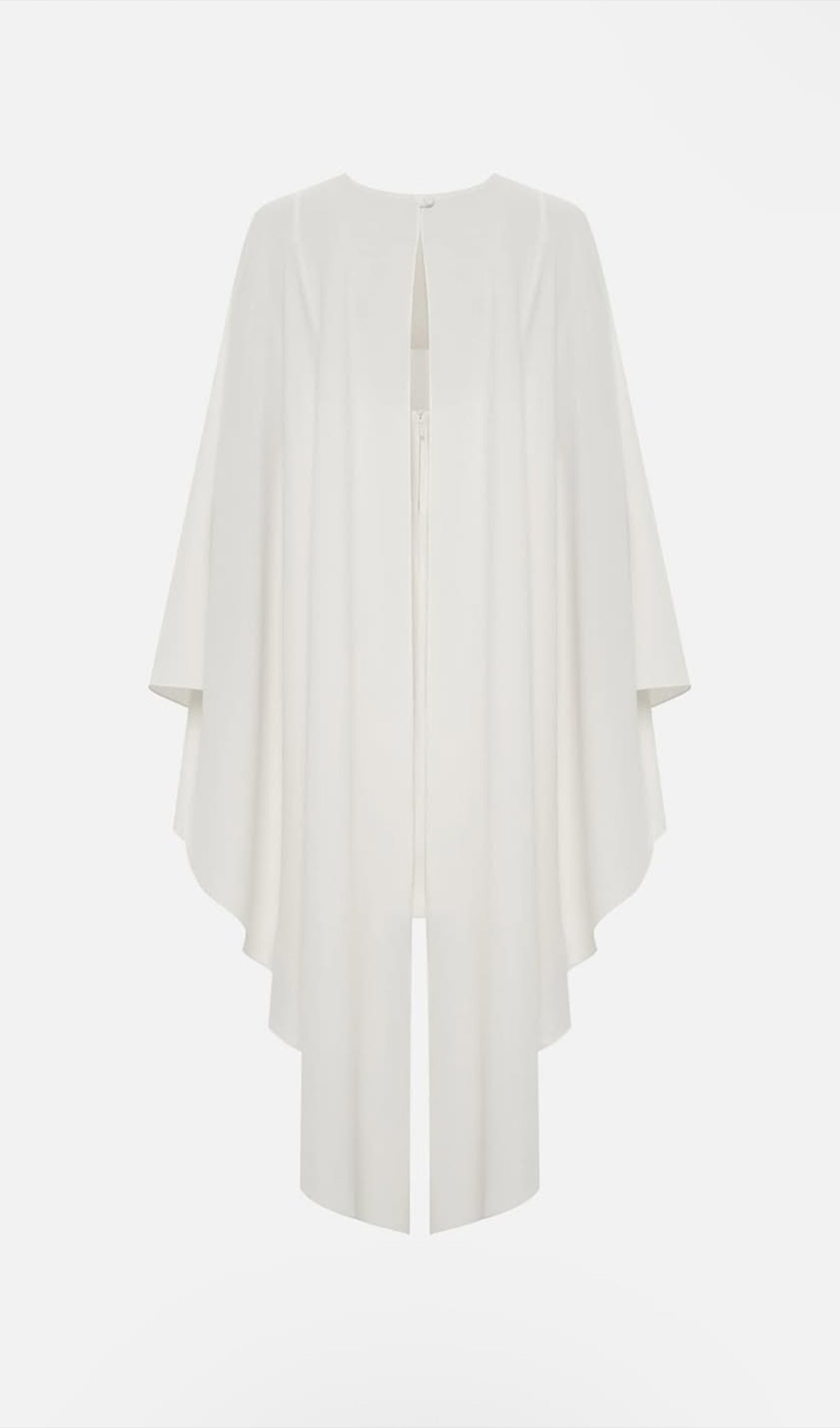 Mini Dress With Flowing Cape In Cream
