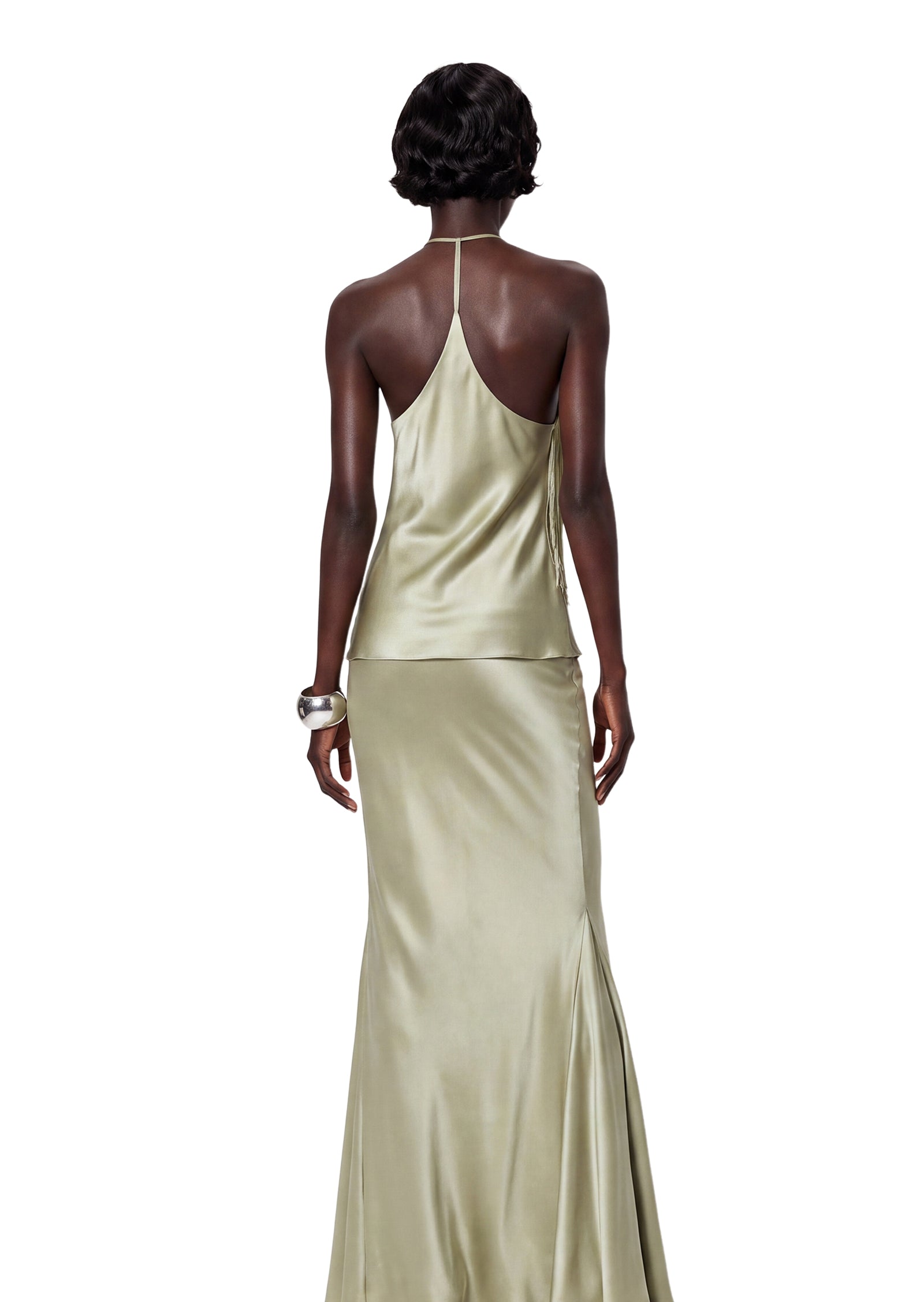 Zahara Tassel Satin Maxi Dress
