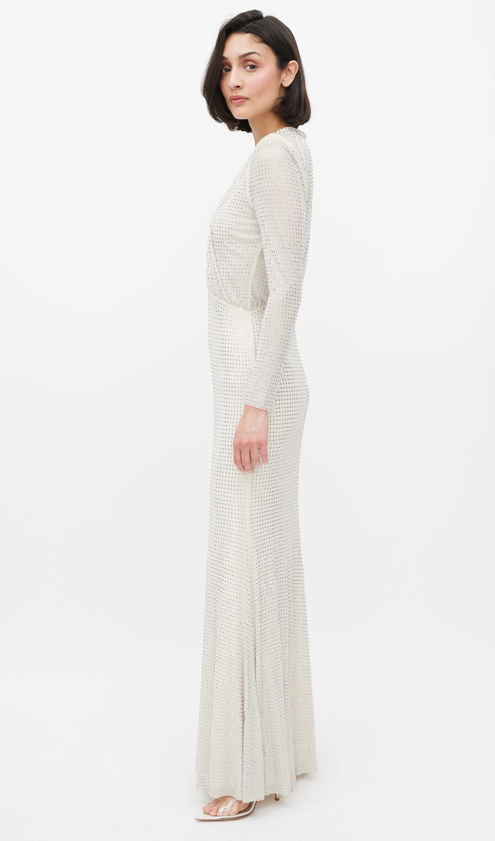 Midikleid in A-Linie mit Blumenmuster und Laternenärmeln