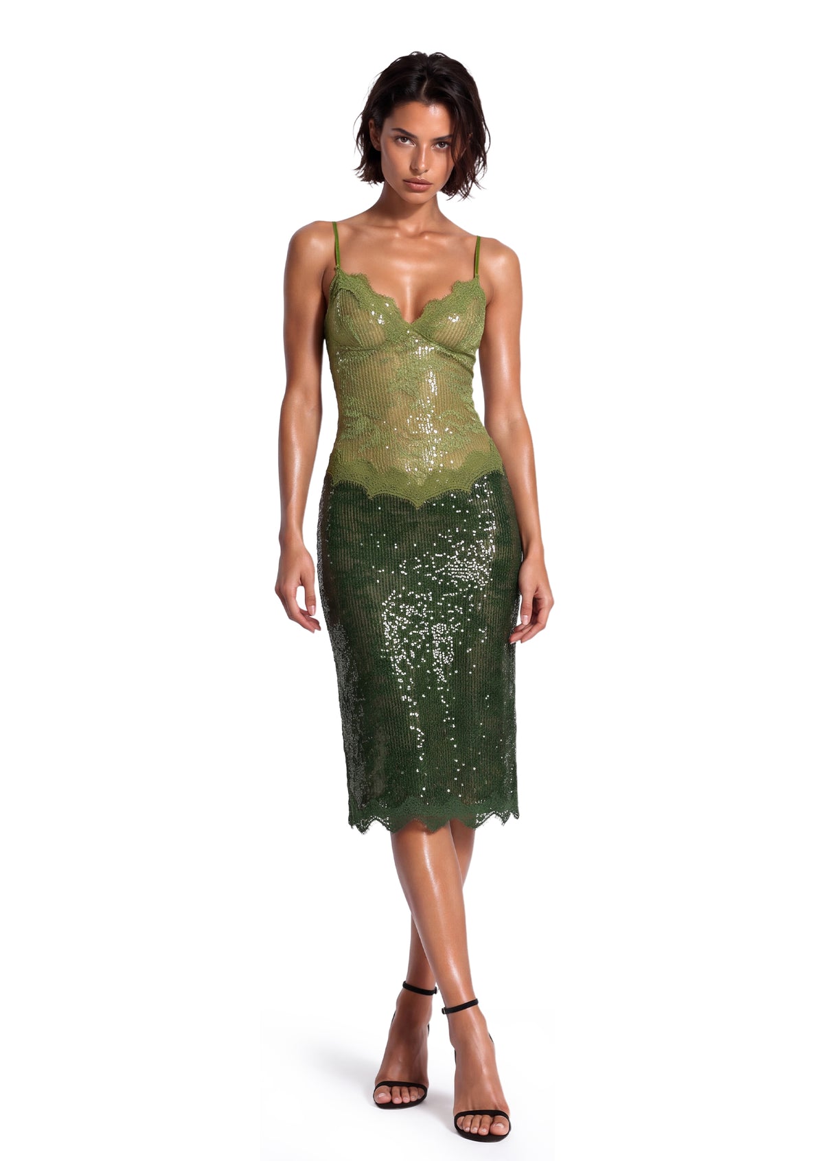 Zarifa Sequin Sleeveless Midi Dress