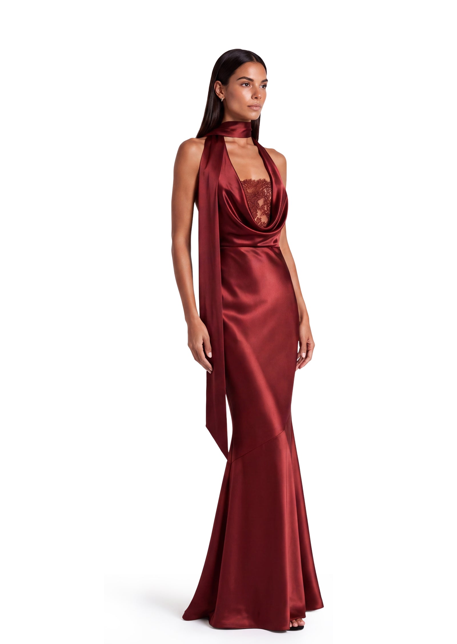 Midikleid in A-Linie mit Blumenmuster und Laternenärmeln