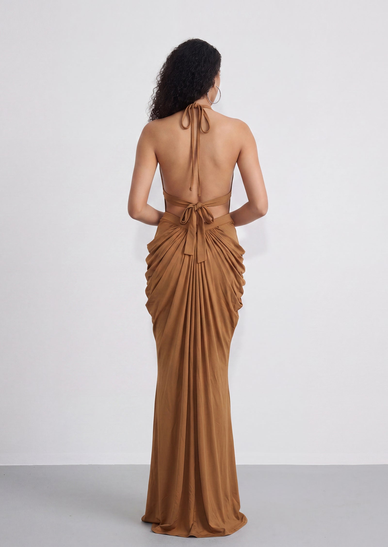 Midikleid in A-Linie mit Blumenmuster und Laternenärmeln