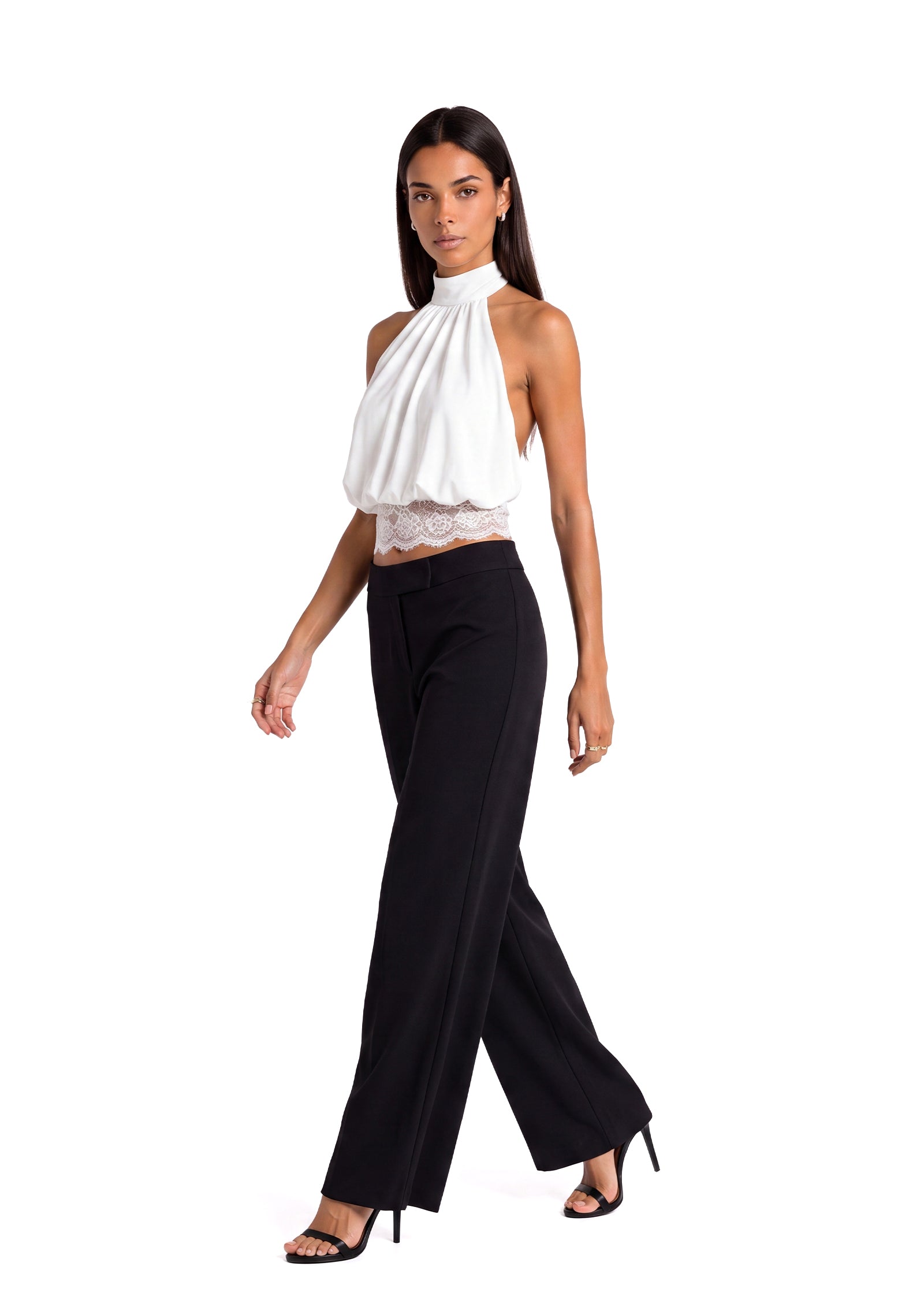 Kachina Halter Neck Lace Sleeveless Top