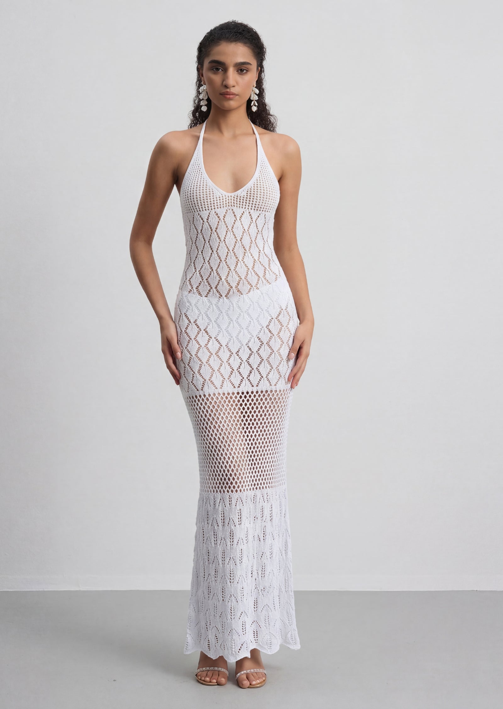 Irisa Halter Maxi Dress In White