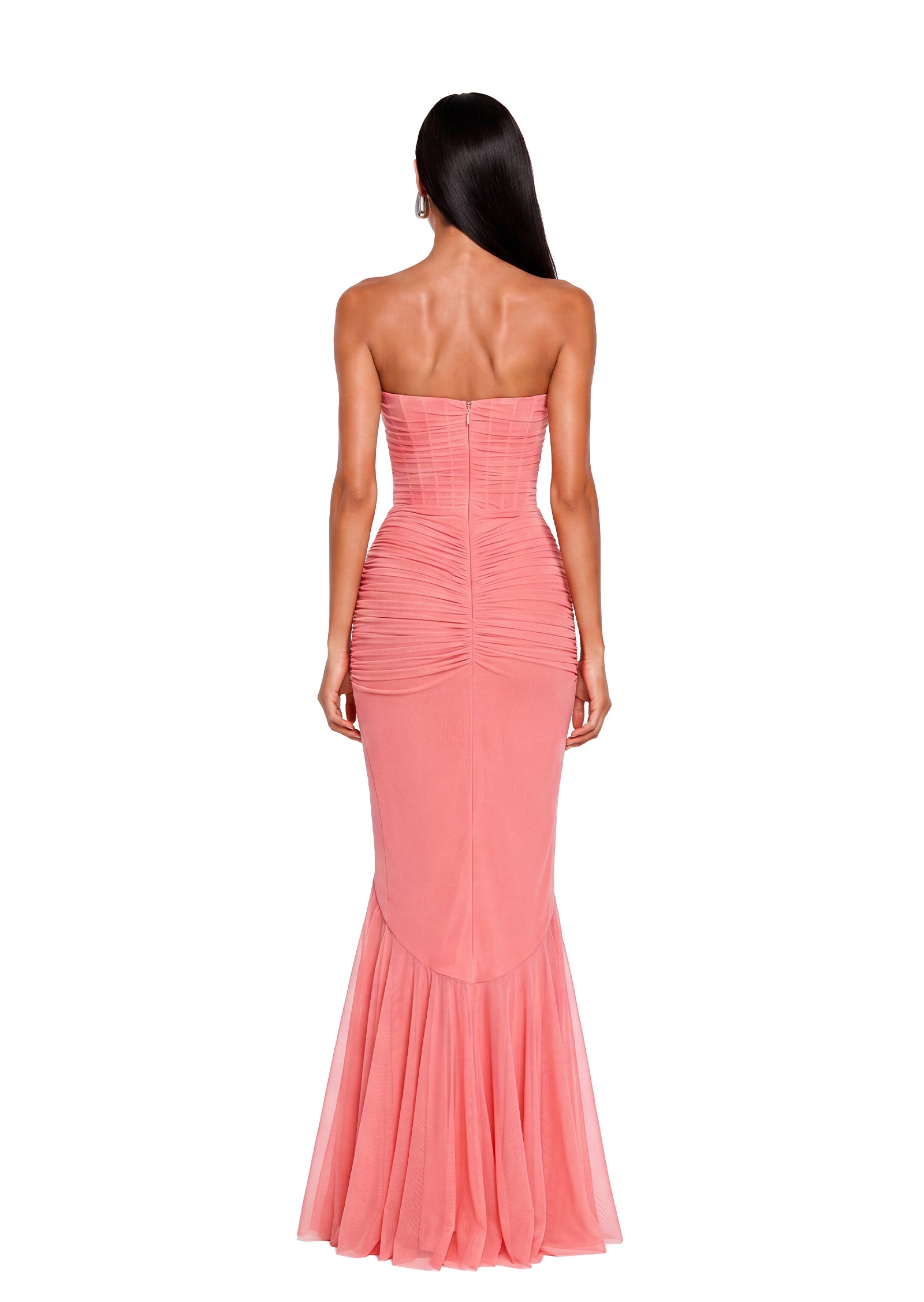 Valko Mesh Halter Neck Maxi Dress In Pink