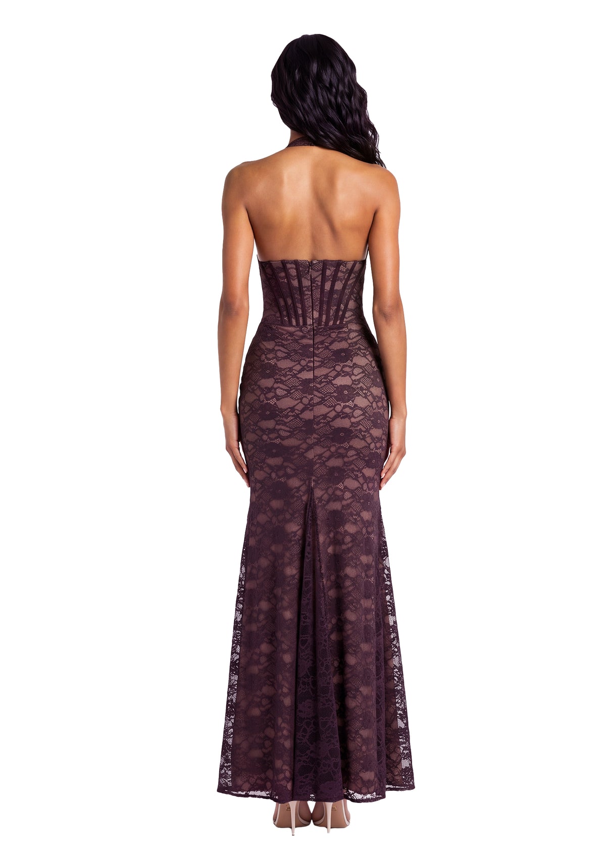 Midikleid in A-Linie mit Blumenmuster und Laternenärmeln