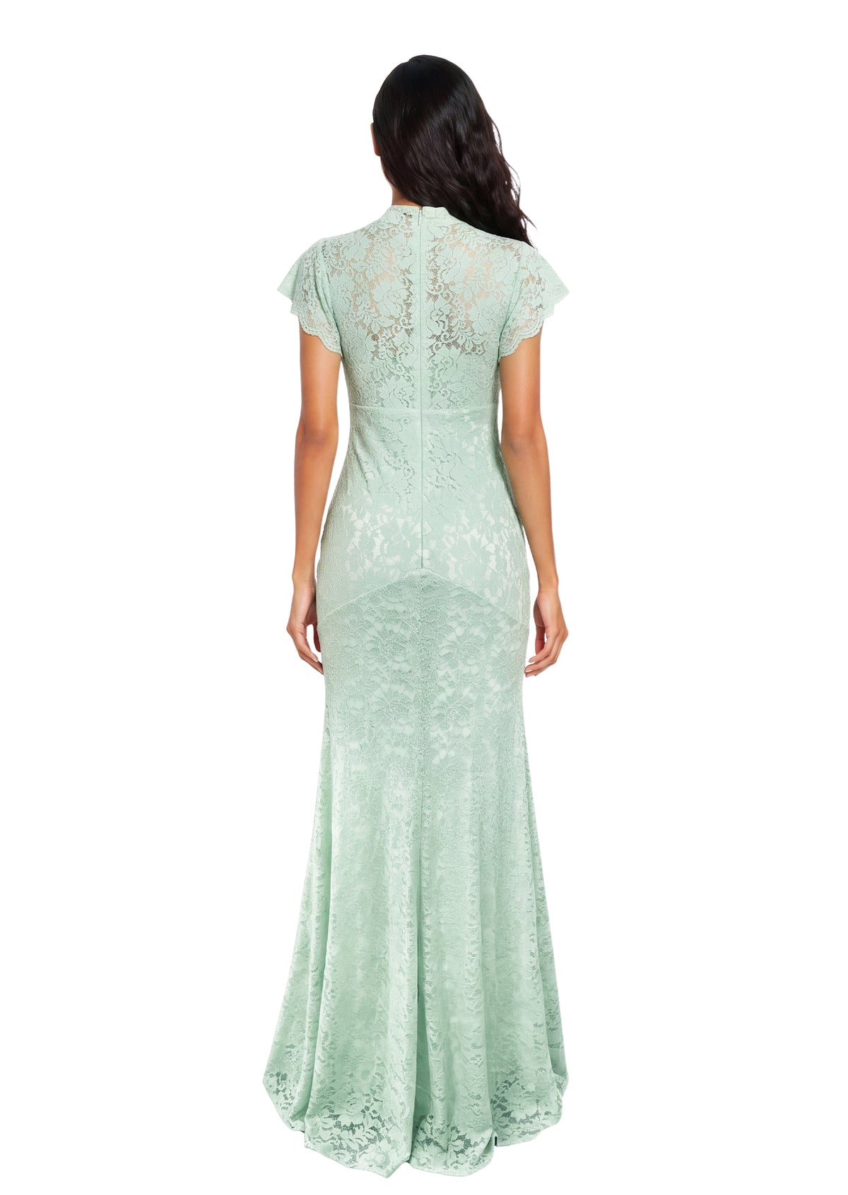 Midikleid in A-Linie mit Blumenmuster und Laternenärmeln