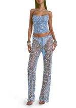 Sabin Sequined Knit Corset Set