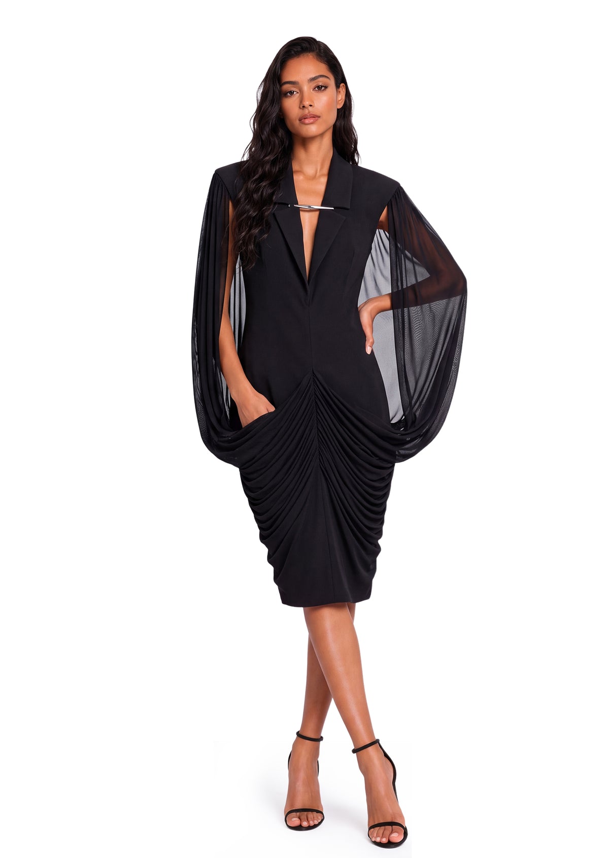 Yannis Pleated Midi Blazer Dress