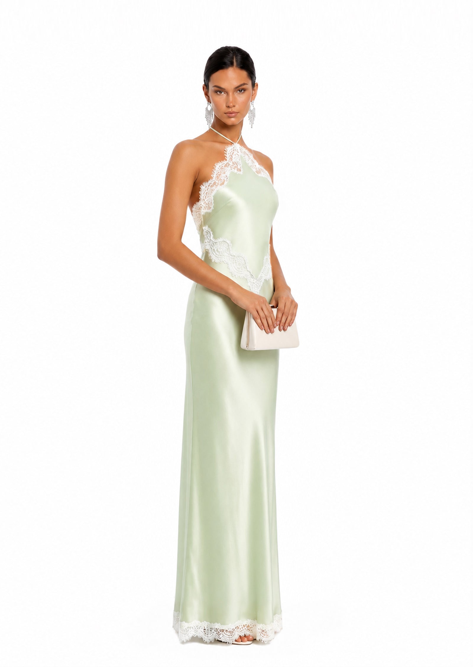 Midikleid in A-Linie mit Blumenmuster und Laternenärmeln