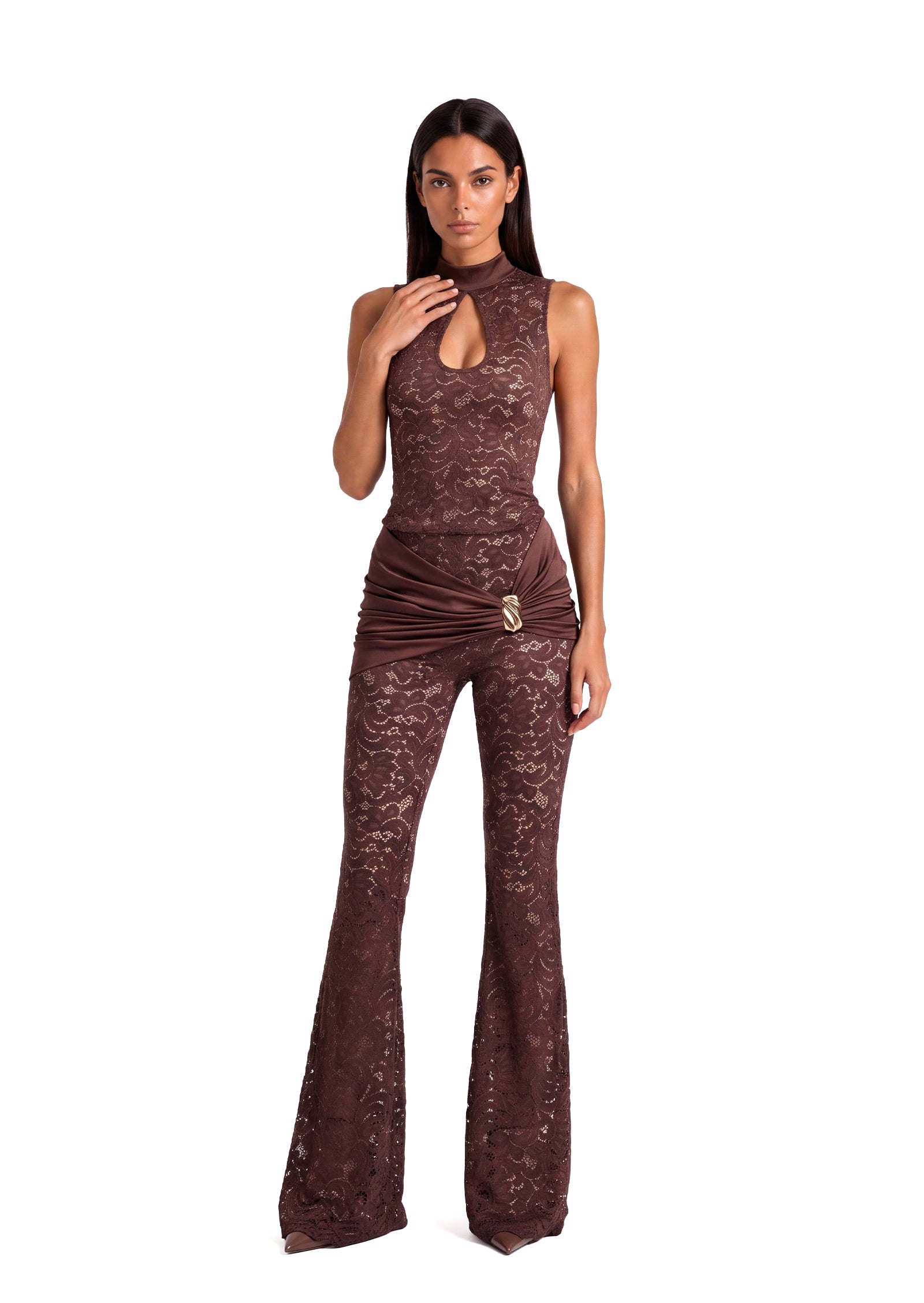 Lolly Sleeveless Top & Flared Pants Set