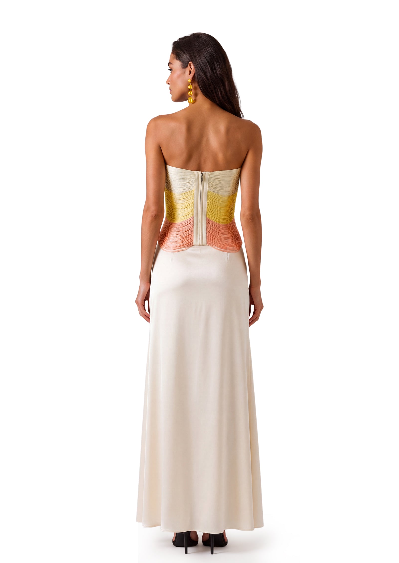 Midikleid in A-Linie mit Blumenmuster und Laternenärmeln