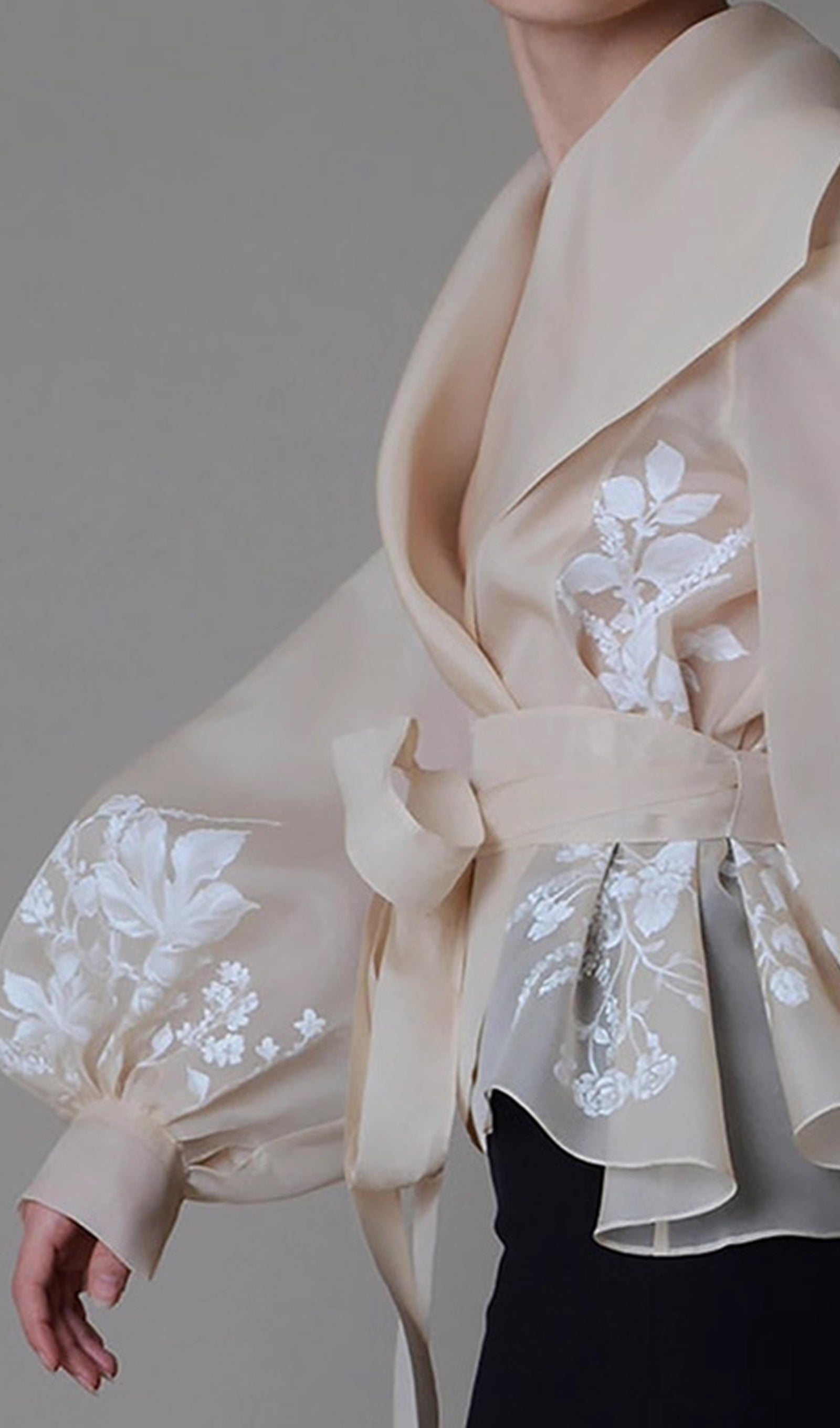 Tulle Jacquard Tie Shirt