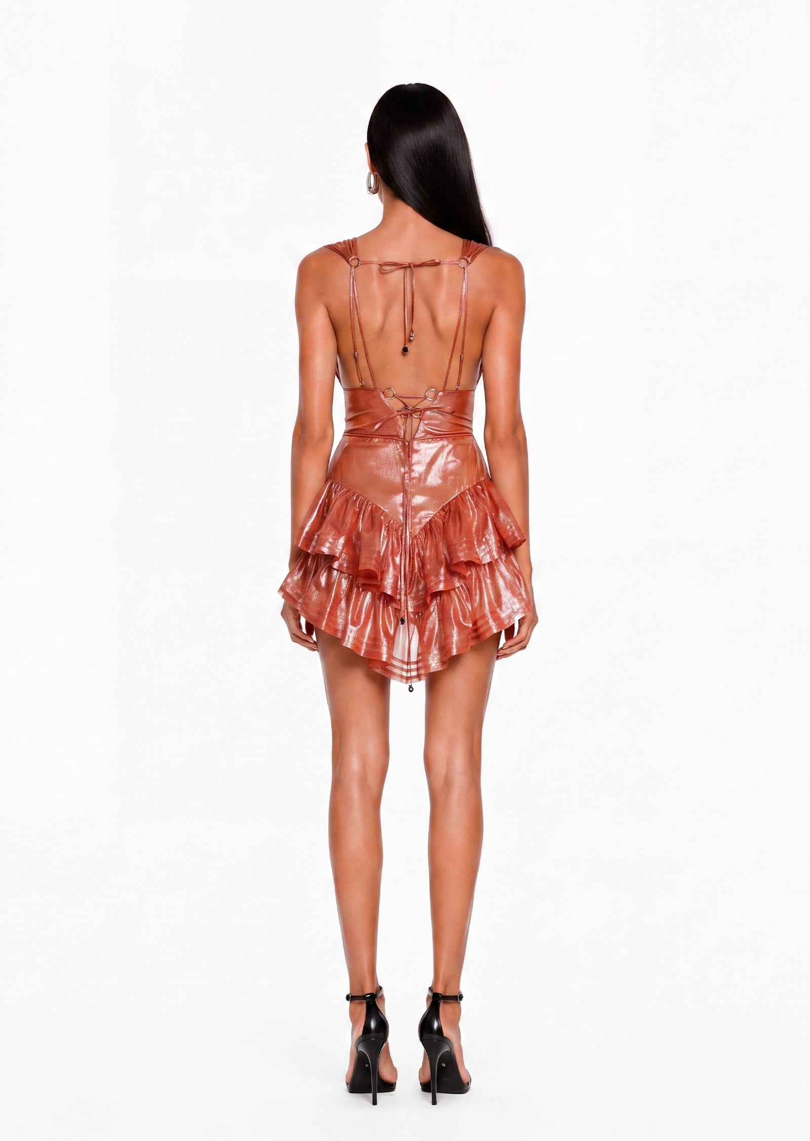 Naava Plunging Neckline Layered Mini Dress