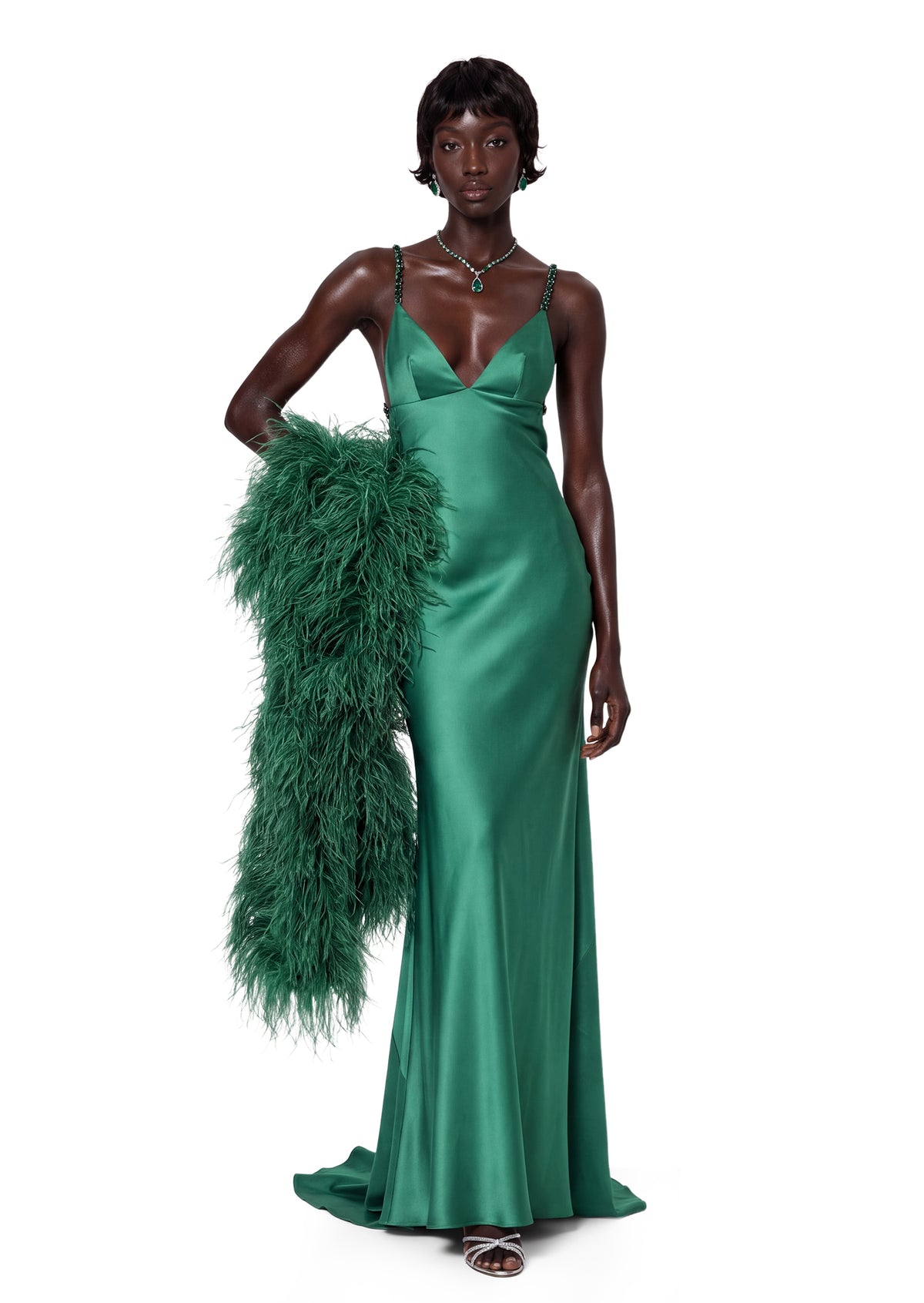 Zaneta Open Back Satin Maxi Dress