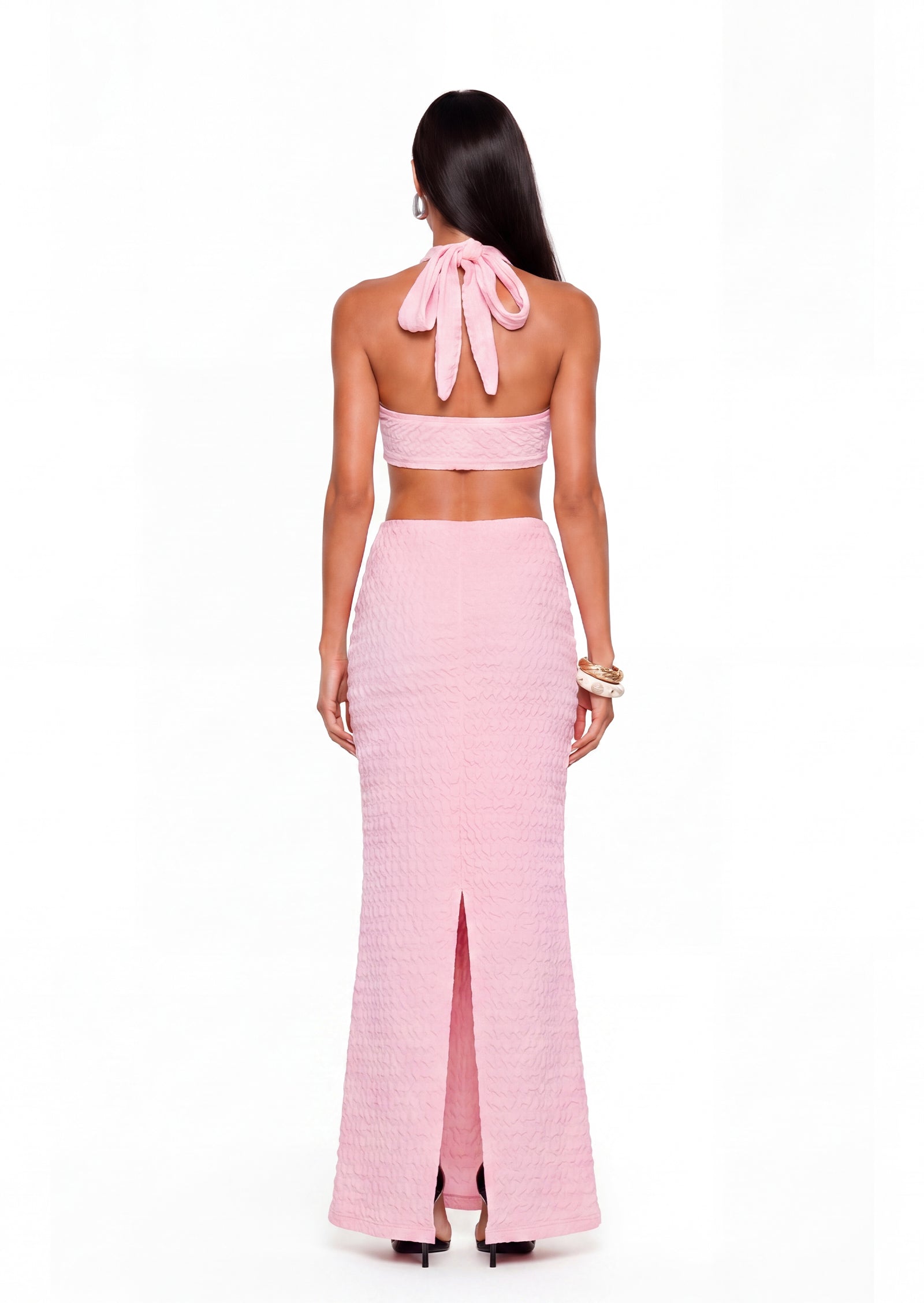Ainsley Cut Out Maxi Dress In Pink