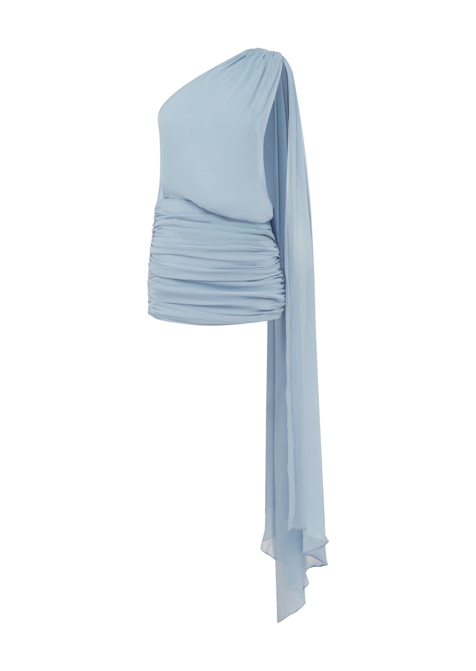 Fayie  Draped Mini Dress In Blue