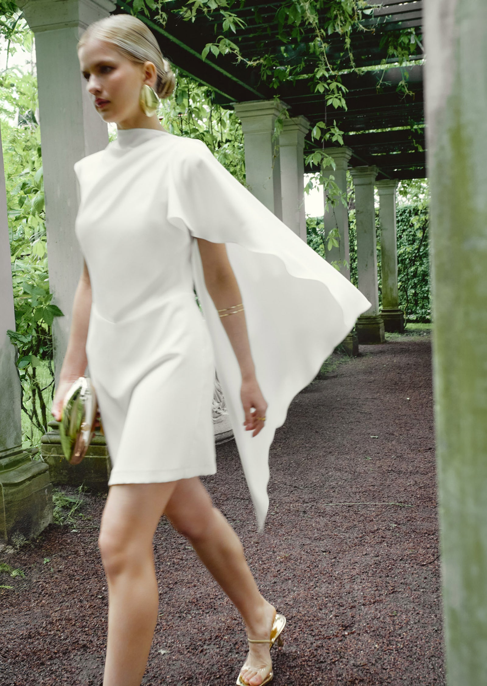 Fitted Mini Dress With Asymmetrical Draping