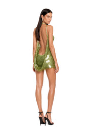 Machiko Sleeveless Open Back Mini Dress