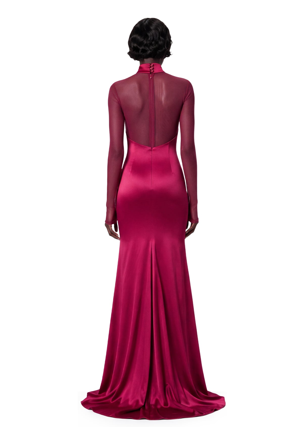 Midikleid in A-Linie mit Blumenmuster und Laternenärmeln