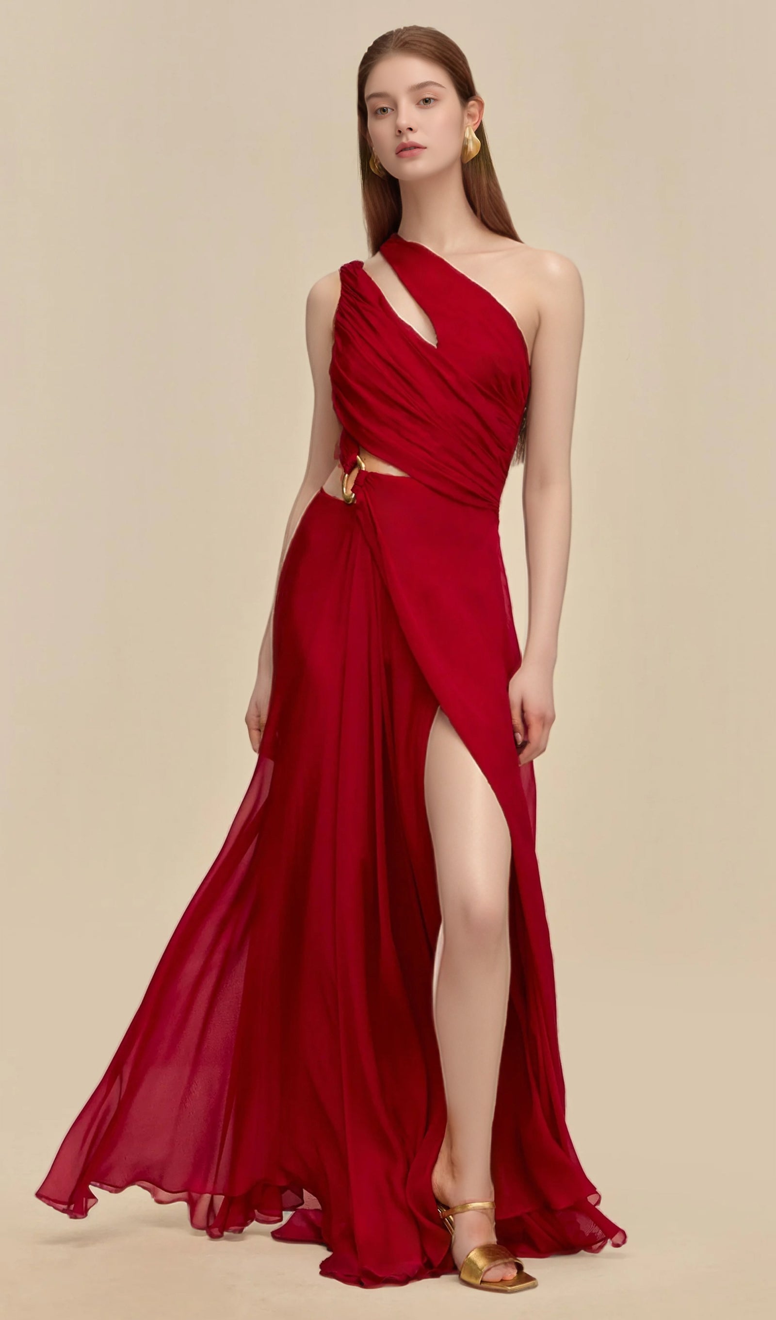 Midikleid in A-Linie mit Blumenmuster und Laternenärmeln