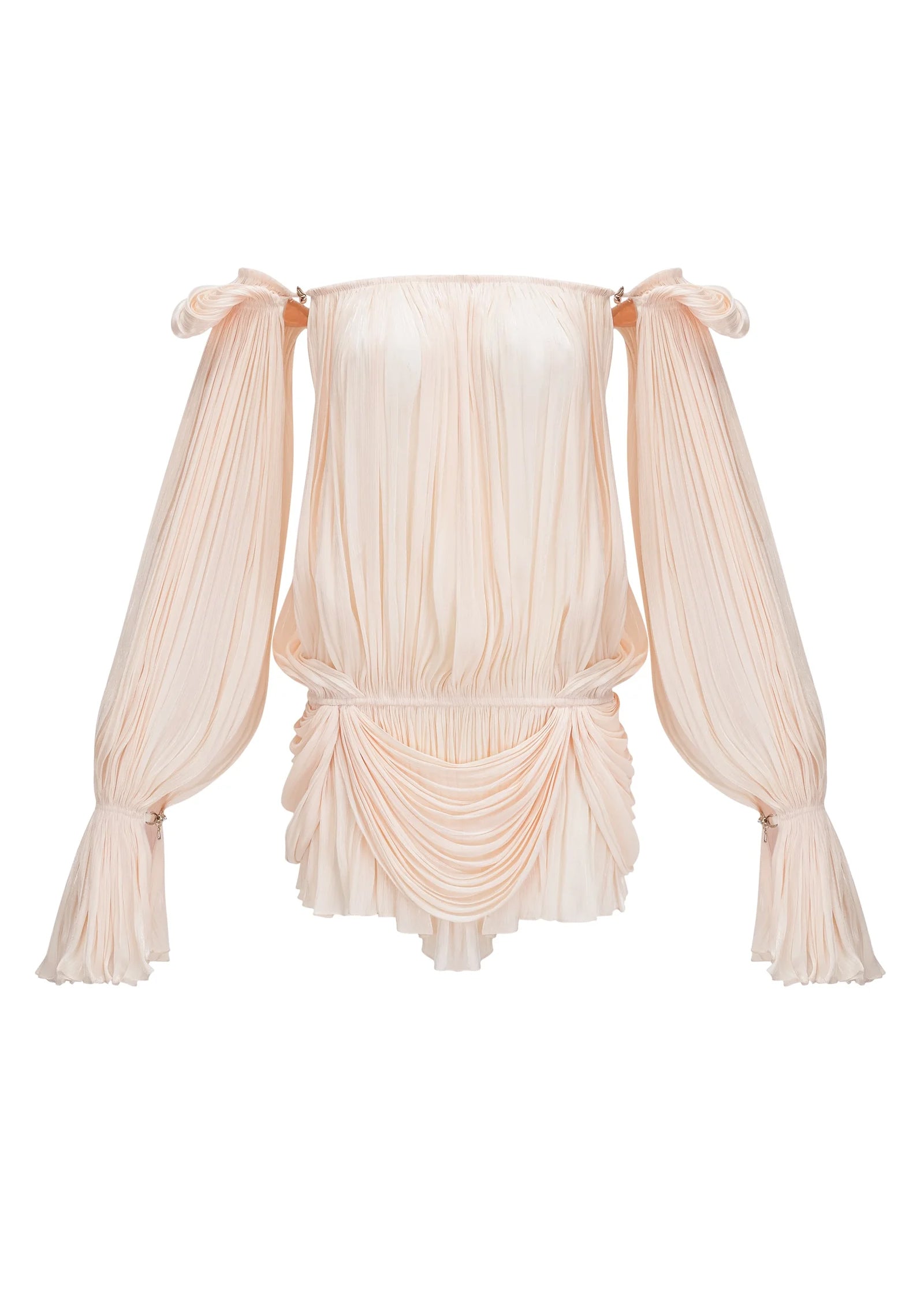 Earlene Pleated Ruffled Mini Dress