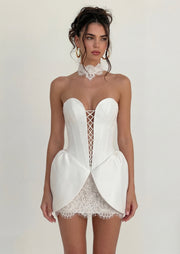 Marnie Corset Mini Dress In White