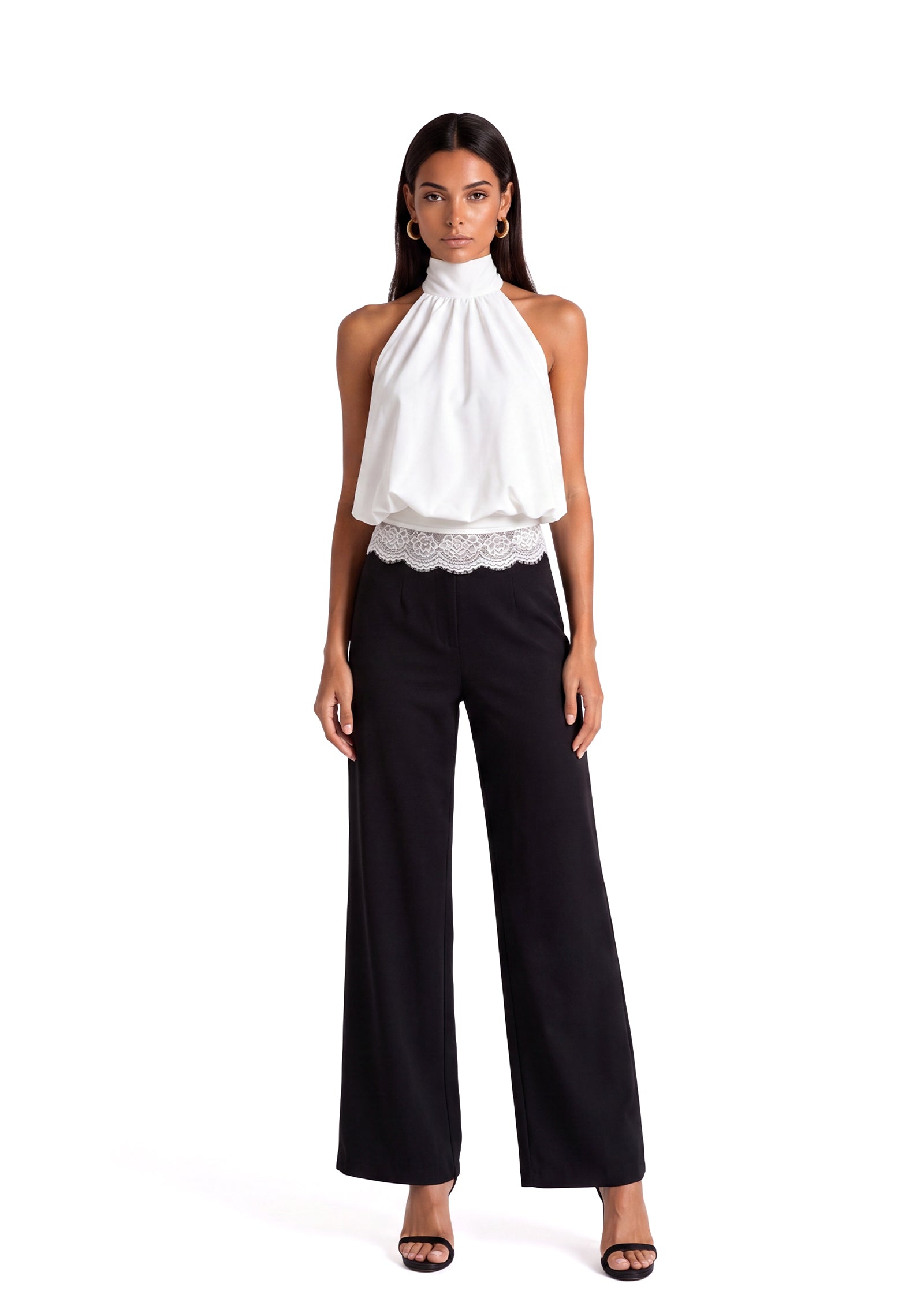 Kachina Halter Neck Lace Sleeveless Top