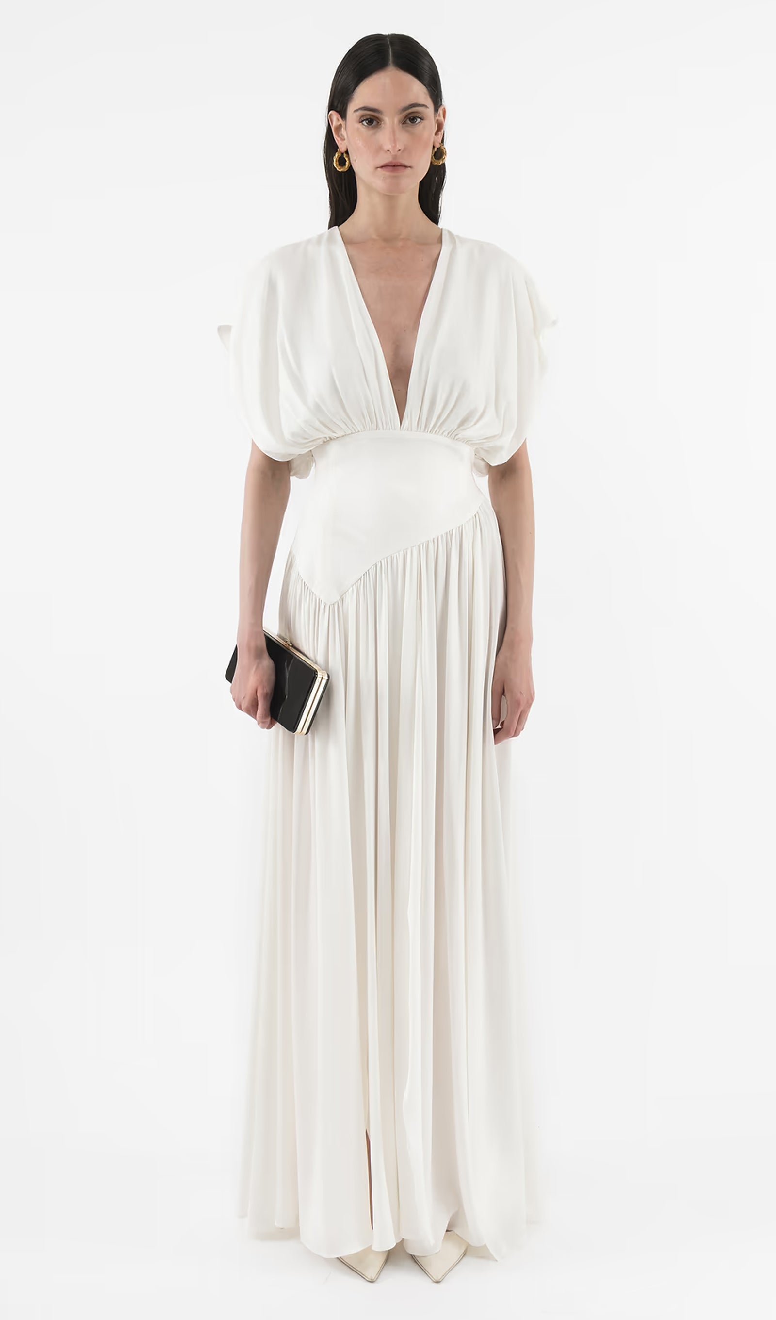 Midikleid in A-Linie mit Blumenmuster und Laternenärmeln