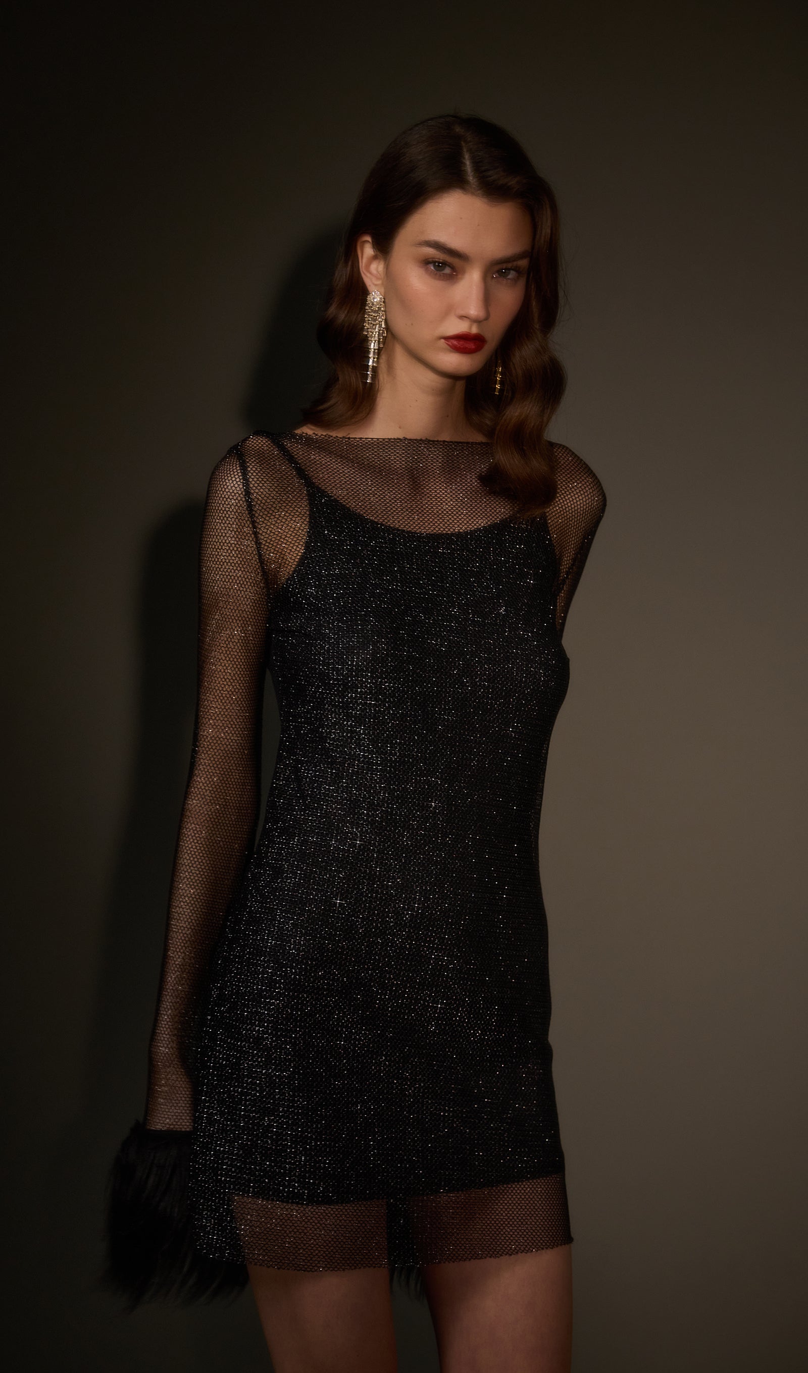Sheer  Mini Dress in Black (Final Sale-US Only)