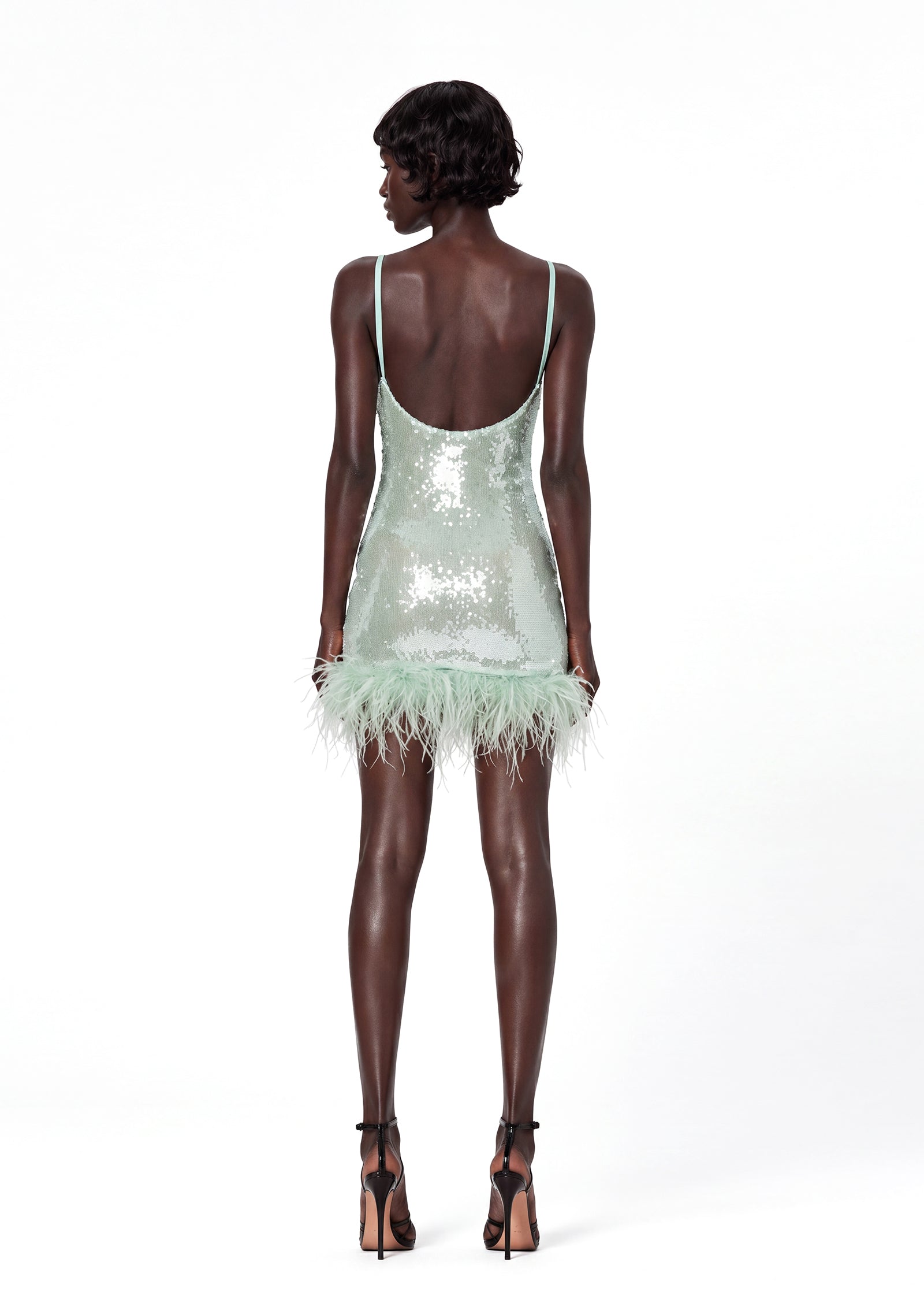 Padmavati Sequined Mini Dress In Mint Green