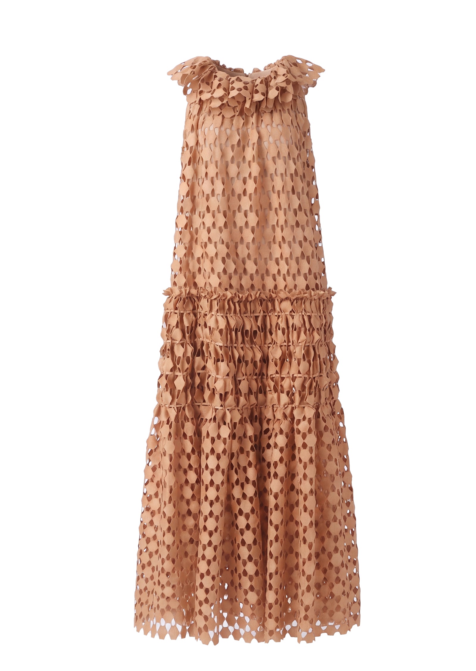Midikleid in A-Linie mit Blumenmuster und Laternenärmeln
